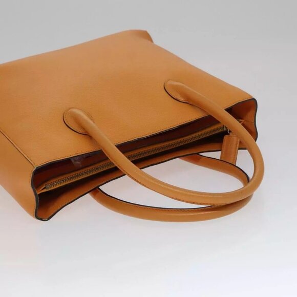 CELINE Tote Bag Leather Orange Auth - Picture 10 of 16